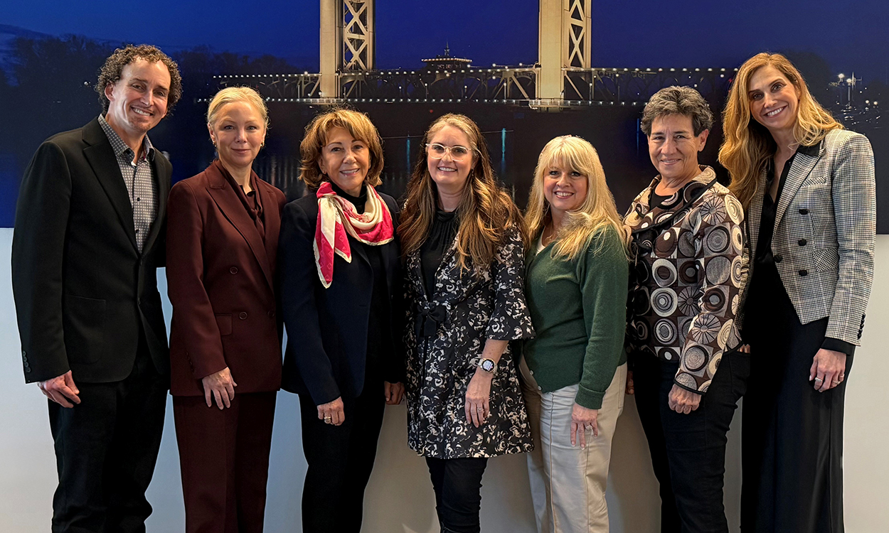 A photo of the 2026 Delta Stewardship Council. From left to right, Daniel Zingale, Ann Patterson, Maria Mehranian, Chair Julie Lee, Diane Burgis, Susan Eggman, and Vice-Chair Gayle Miller.