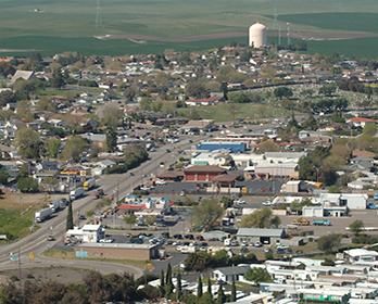 Rio Vista. An aerial view of buildings in Rio Vista, California.